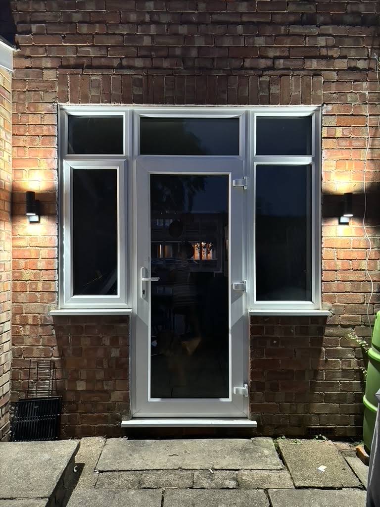 Pair of completed exterior wall lights installed by BrightSpark