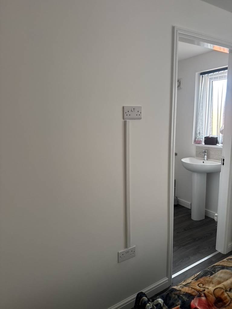 Neat surface-mounted double socket installation by BrightSpark