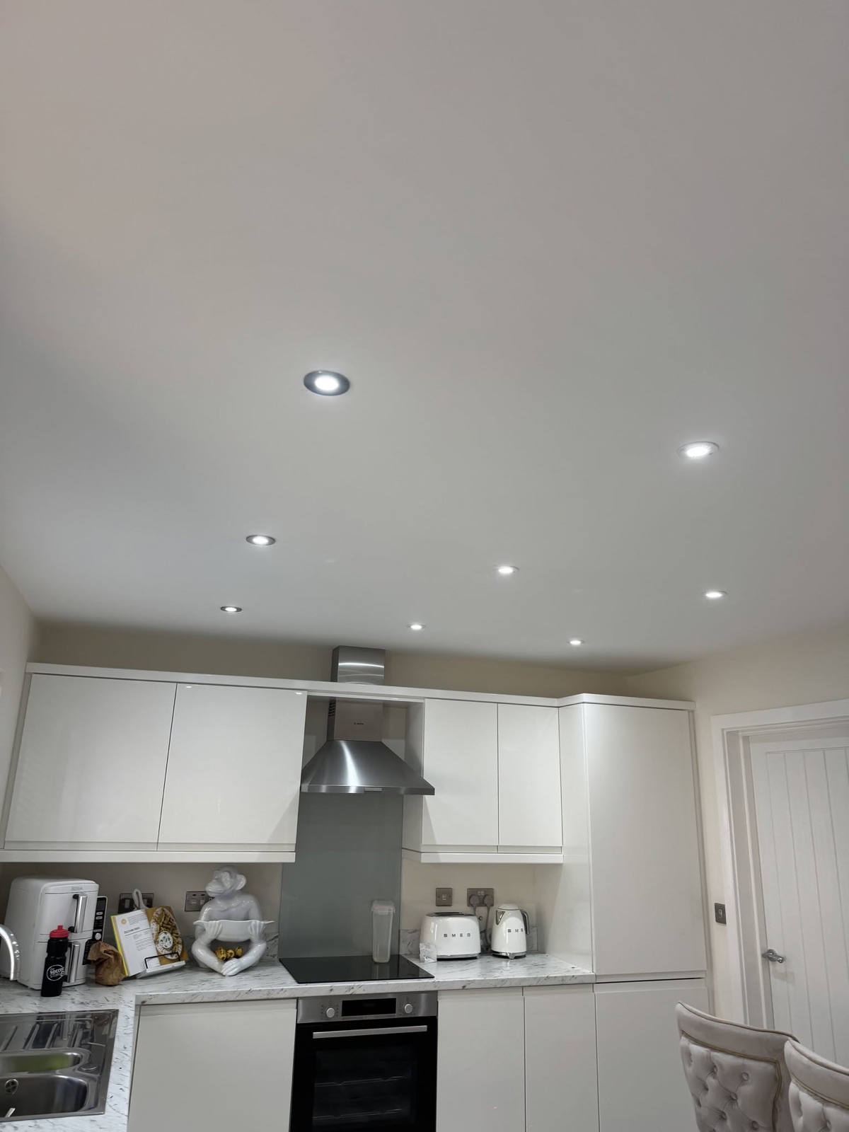 Completed kitchen spotlight installation published by BrightSpark on Facebook