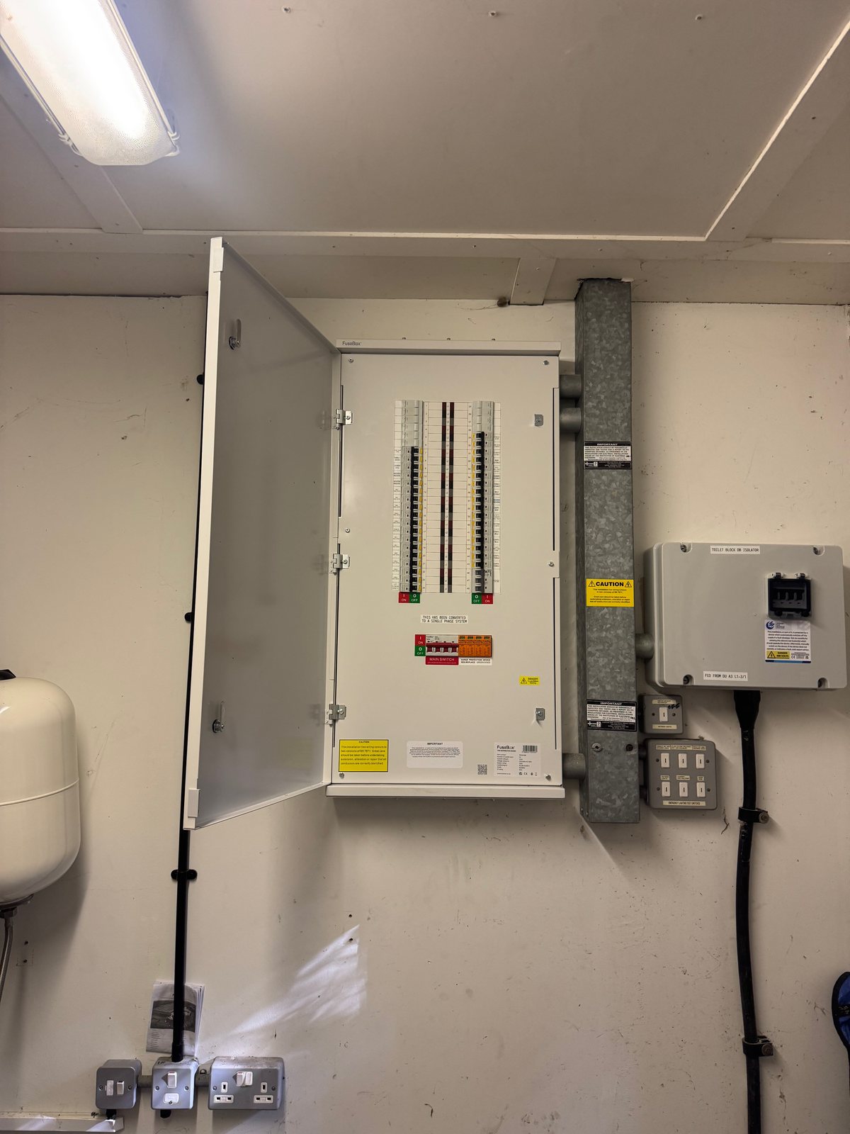 Completed commercial electrical distribution equipment installation