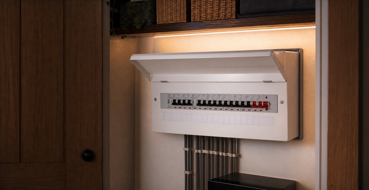 Consumer Unit Upgrade Layout realistic UK electrical example